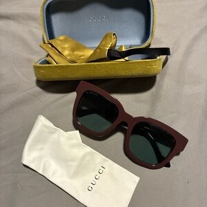 Gucci Women's Burgundy Sunglasses